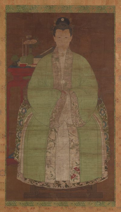 Yeşilli bir kadının portresi, Muhtemelen Ming hanedanı, 17. yüzyıl. by Unbekannt
