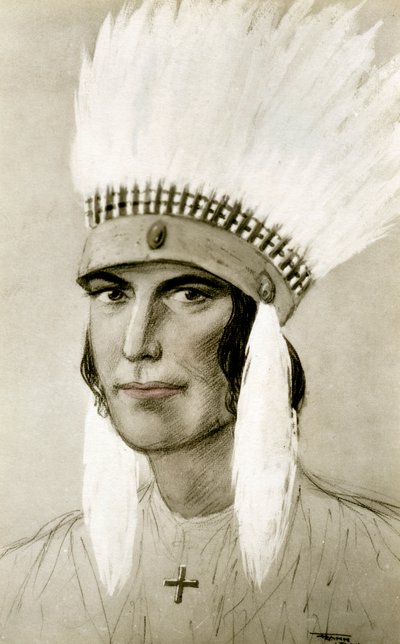 Bir Amerikan Kızılderilisinin portresi, 20. yüzyıl by Unbekannt