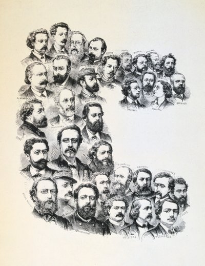 Komünarların portrelerini içeren poster, Paris Komünü, 1871. by Unbekannt