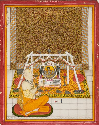 Bir Krishna tapınağında rahip, c1831 by Unbekannt