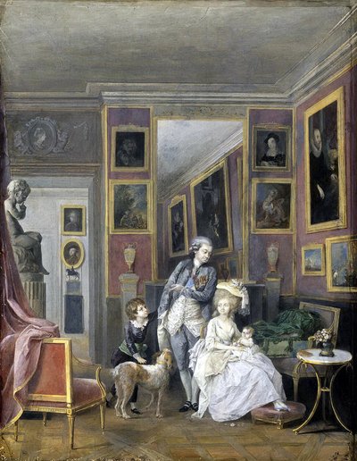 Prens Alexander Sergeevich Stroganov, eşi Ekaterina Petrovna ve çocukları ile birlikte, yaklaşık 1778 by Unbekannt