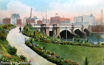 Princes Bridge, Melbourne, Avustralya, 1912 by Unbekannt