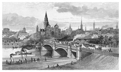 Princes Bridge, Melbourne, Victoria, Avustralya, 1886 by Unbekannt