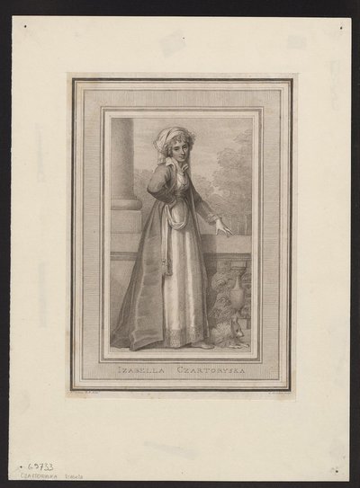Prenses Izabela Czartoryska, kızlık soyadı Kontes Fleming 1746-1835, 18. yüzyıl by Unbekannt