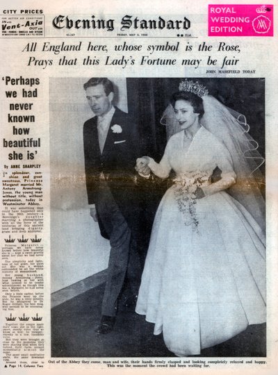 Prenses Margaret, Antony Armstrong-Jones ile evlenir, 6 Mayıs 1960 by Unbekannt