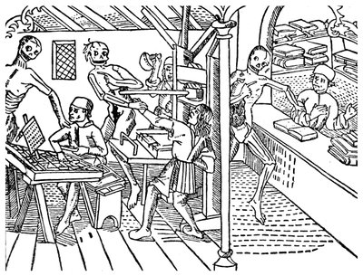 İskeletlerin taciz ettiği matbaa işçileri, 1499 1956 by Unbekannt