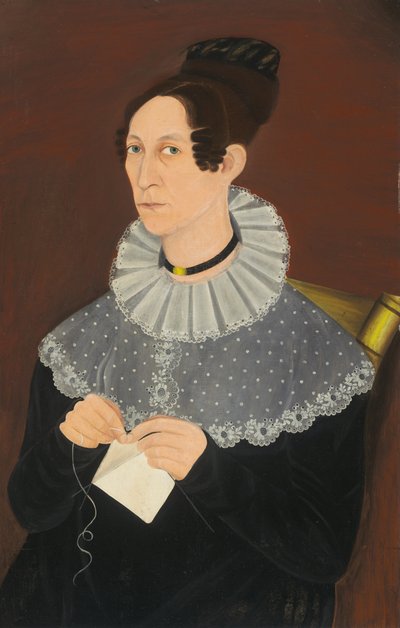 Muhtemelen Sarah Cook Arnold Knitting, c. 1830. by Unbekannt