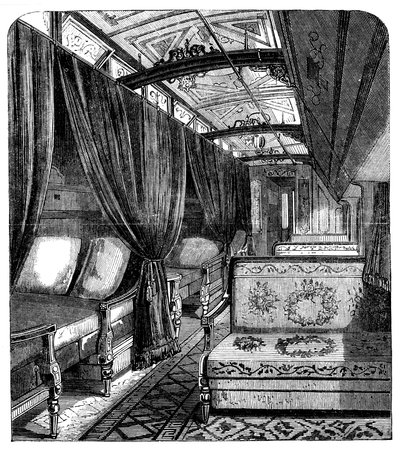 Union Pacific Demiryolu üzerinde Pullman yataklı vagon, c1869 by Unbekannt