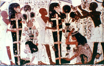 Mumyaların Arındırılması, bir tapınak duvar resminden detay, Thebes, Mısır by Unbekannt