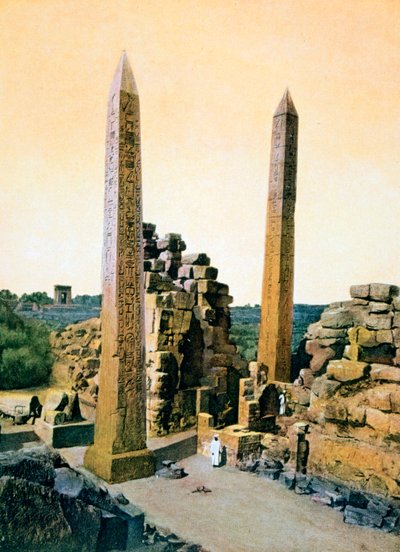 Kraliçe Hatshepsut dikilitaşı, Amun Tapınağı, Karnak, Luksor, Mısır, 20. Yüzyıl by Unbekannt