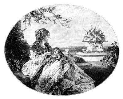 Kraliçe Victoria ve Prens Arthur, 1850 by Unbekannt