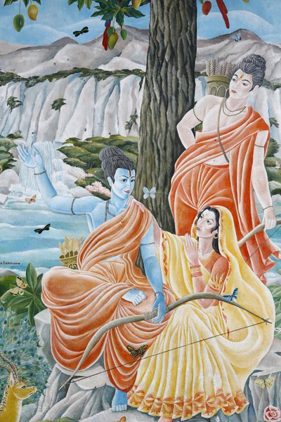 Rama, Sita ve Laxman. Pashupatinah, Katmandu, Nepal by Unbekannt