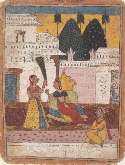 Ramkali Ragini: Dağınık Ragamala Serisinin Müzik Modları Çelenkinden bir sayfa, 18. yüzyıl. by Unbekannt