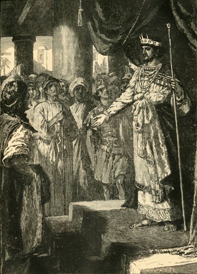 Rehoboam Genç Adamların Tavsiyelerini Kabul Eder, 1890. by Unbekannt