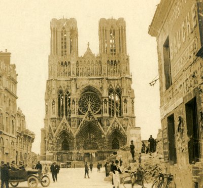 Reims Katedrali, Reims, kuzey Fransa, c1914-c1918 by Unbekannt