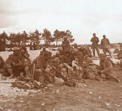Dinlenme durağı, Şampanya, kuzey Fransa, c1914-c1918 by Unbekannt