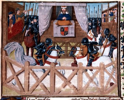 İngiltere Kralı II. Richard, bir turnuvaya başkanlık ederken, 1377-1379 15. yüzyıl by Unbekannt