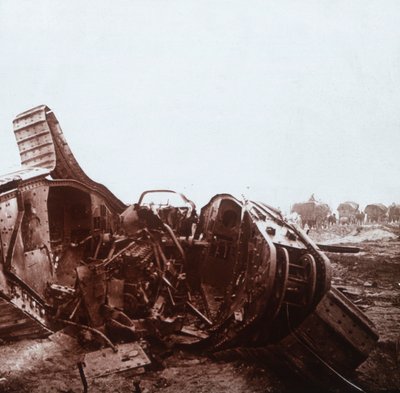 Yırtık açık tank, Şampanya, kuzey Fransa, c1914-c1918 by Unbekannt