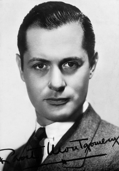 Robert Montgomery 1904-1981, Amerikalı aktör ve yönetmen, c1930s-c1940s. imzalı fotoğraf by Unbekannt