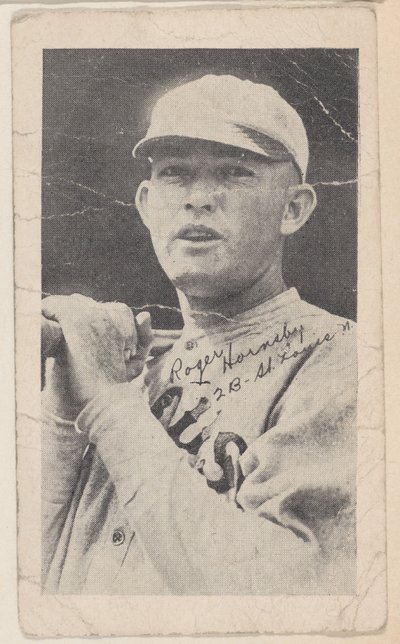 Rogers Hornsby, 2 B - St. Louis N., Beyzbol şerit kartlarından W575-2, ca. 1921-22. by Unbekannt