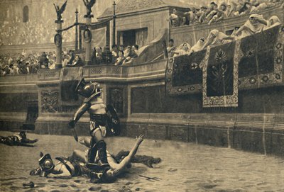 Roma - Kolezyum - Bir gladyatör dövüşünde başparmak aşağı, 1910 by Unbekannt