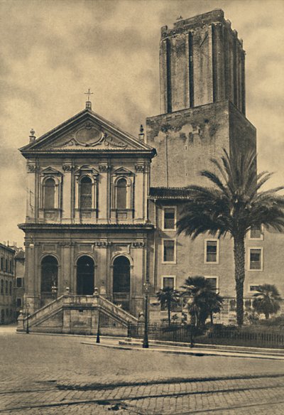 Roma - Via Nazionale. St. Catherine Kilisesi ve Milis Kulesi, 1910 by Unbekannt