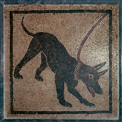 Bir köpeğin Roma mozaiği, 1. yüzyıl by Unbekannt