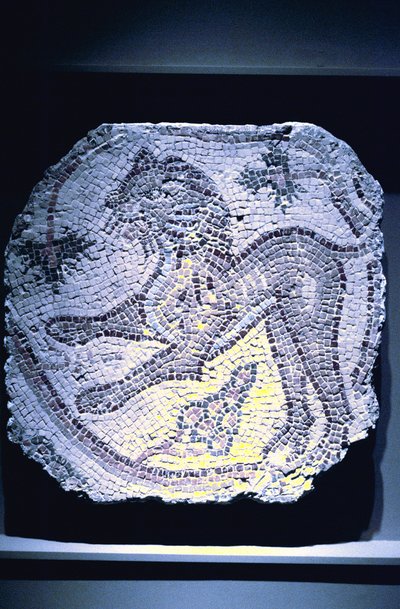 Bir aslanın Roma mozaiği by Unbekannt