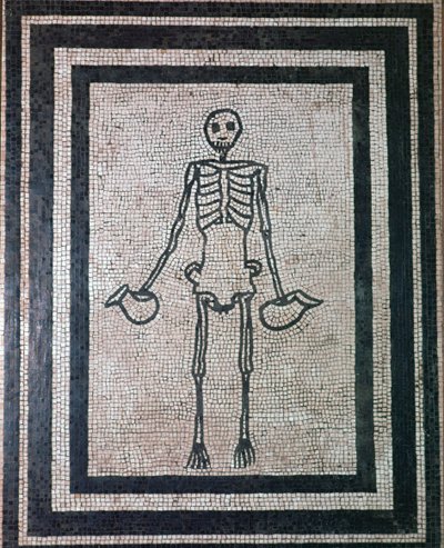 Bir iskeletin Roma mozaiği, 1. yüzyıl by Unbekannt