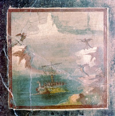 Roma duvar resmi, Ulysses ve Sirenler, Pompeii, 1. yüzyıl by Unbekannt
