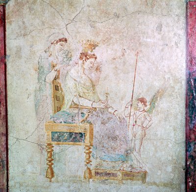 Afrodit, Eros ve Lütuflardan birinin Roma duvar resmi, 1. yüzyıl by Unbekannt