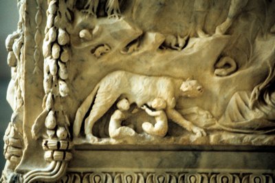 Dişi kurttan emen Romulus ve Remus by Unbekannt