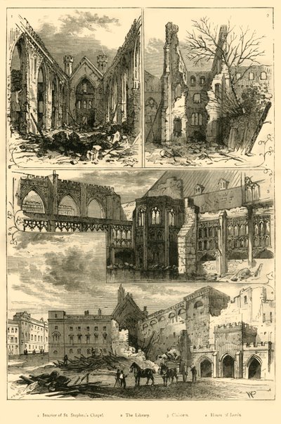 Parlamento Binası Harabeleri, 1881. by Unbekannt