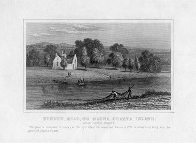 Runney Mead veya Magna Charta Adası, Egham yakınlarında, Surrey, 19. yüzyıl by Unbekannt