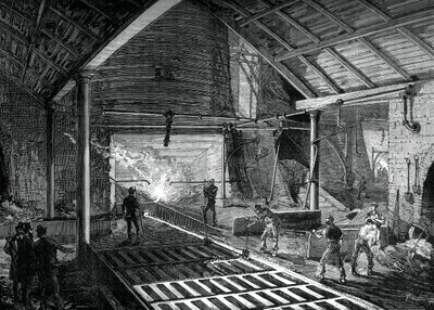 Domuzların içine erimiş demirin çalıştırılması, c1880 by Unbekannt