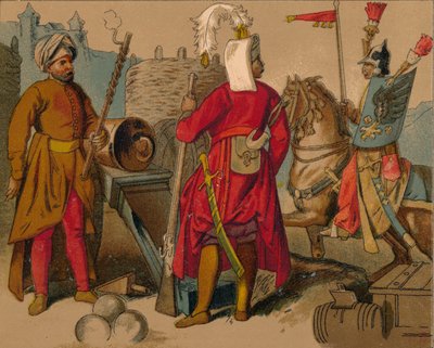 17. Yüzyılın Rus Strelitzi ve Türk Muhafızları - Topçu, Yeniçeri, Spahioglan, c1 by Unbekannt