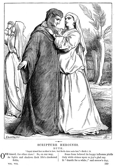 Ruth, kayınvalidesini kucaklarken, 1873 by Unbekannt