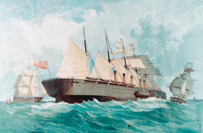 SS Great Eastern, IK Brunels büyük buharlı gemi, 1858 by Unbekannt