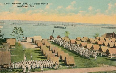 Kamptaki Denizciler, ABD Deniz Üssü, Guantanamo Körfezi, c1911 by Unbekannt
