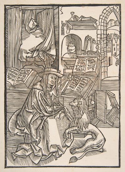 Aziz Jerome Aslan Ayağından Bir Diken Çıkarıyor, Lyons 1508 copy.n.d. by Unbekannt
