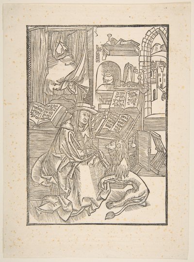 Aziz Jerome Aslan Ayağından Bir Diken Çıkarıyor, Lyons, 1508 copy.n.d. by Unbekannt