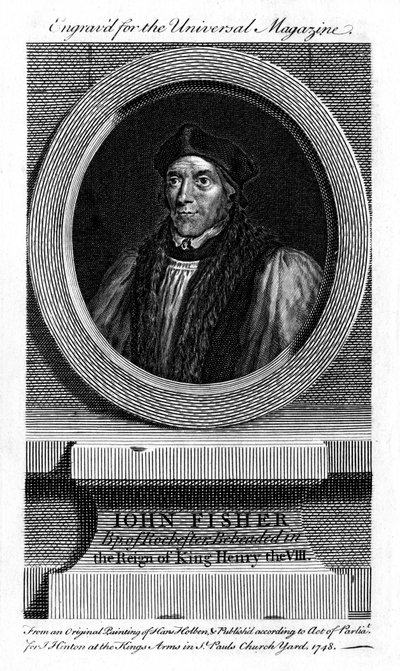Aziz John Fisher, İngiliz Katolik piskoposu, kardinal ve şehit, 1748 by Unbekannt