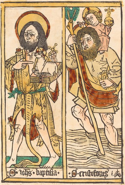 Vaftizci Yahya ve Aziz Christopher, 14701480. by Unbekannt