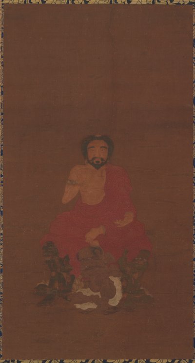 Sakyamuni Üç İblis-Benzeri Yaratık Üzerine Oturmuş, Muhtemelen Yuan