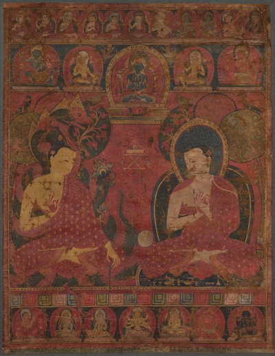 Bir Mürit Thangka ile Sakyamuni, 14. yüzyıl. by Unbekannt