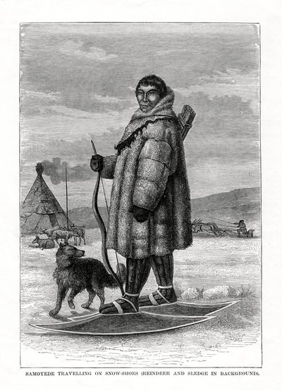 Samoyede Kar Ayakkabılarıyla Yolculuk, Rusya, 1877 by Unbekannt