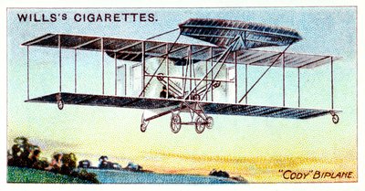Samuel Franklin Cody , Amerika doğumlu İngiliz havacı, Cody Biplane c1909 ile uçuyor by Unbekannt