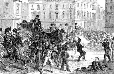 19. yüzyılın sonlarında bir Belfast isyanında sahne by Unbekannt