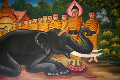 Buddha Vientiane Laos'un hayatından bir sahne by Unbekannt