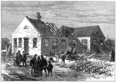 Cartridge fabrikasındaki patlama sahnesi, Greenwich Marshes, 1872 by Unbekannt